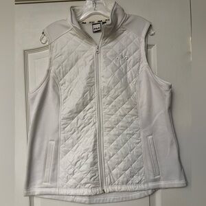 Fila Women's White Quilted Vest XL